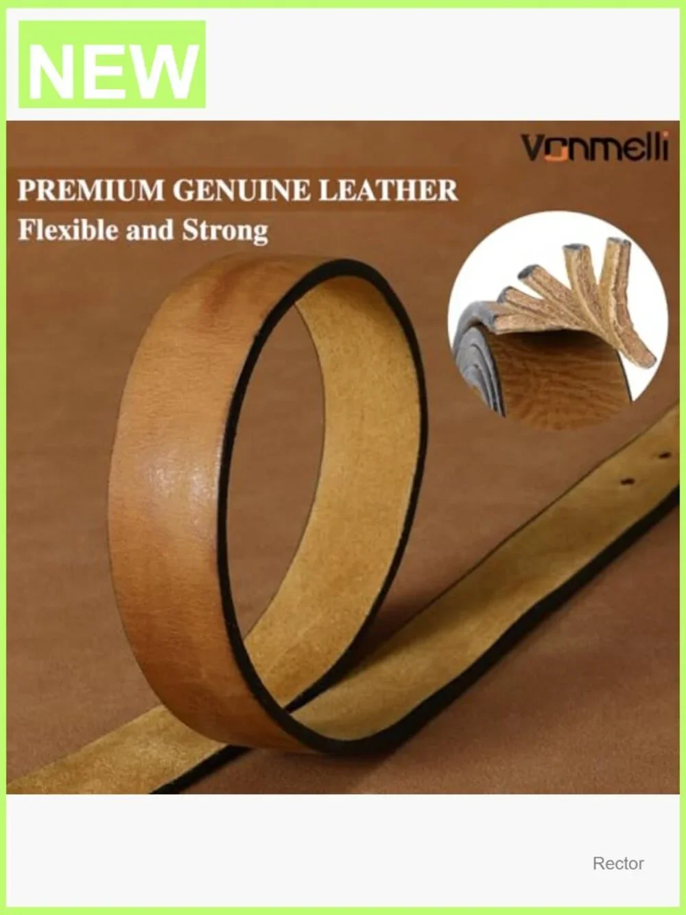 Full Grain Leather Belt with Vintage Gold Buckle 1.1